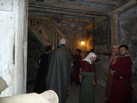 Die Gruppe im Turm der Stadtpfarrkirche
